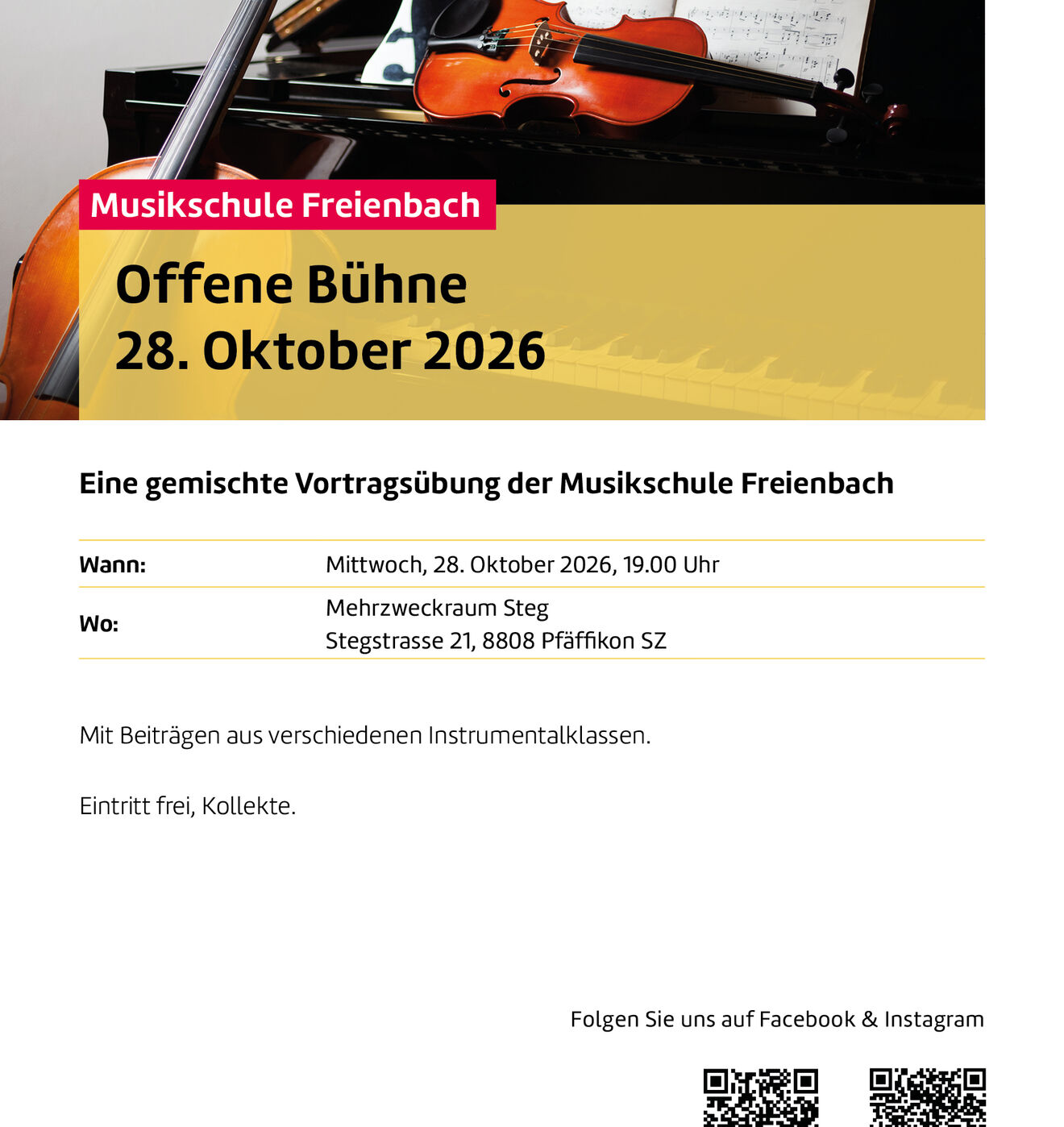 Mittwoch, 28. Oktober - Offene Bühne